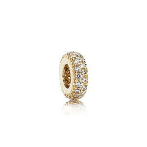 (imagine pentru) Distanţier abstract din aur de 14k şi zirconiu cubic - 750835CZ 