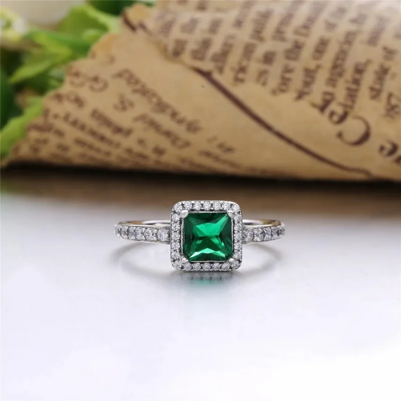 (imagine pentru) Inel Eleganţă atemporală verde - 190947GCZ - Inele PANDORA - Vizualizare 2