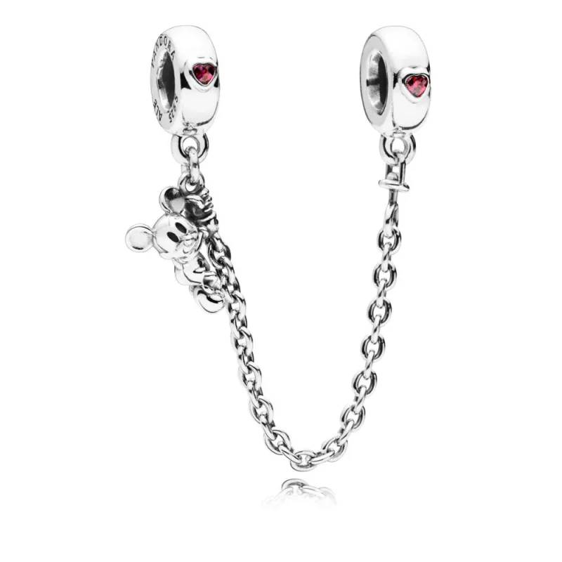 (imagine pentru) Lanț de siguranță PANDORA, Disney, Alpinism Mickey din argint
