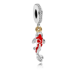 (imagine pentru) Talisman PANDORA, Carp de noroc bun din argint, aur 14k