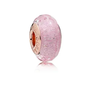 (imagine pentru) Talisman Stralucitoare Roz sticlă de Murano din PANDORA Rose
