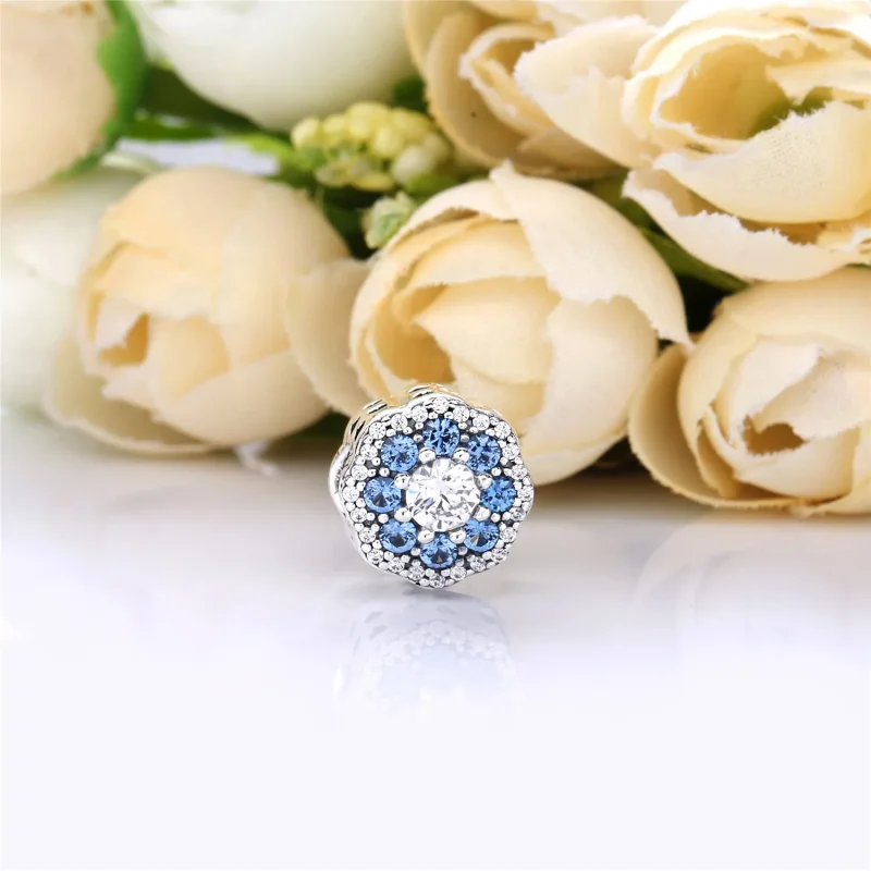 (imagine pentru) Floare strălucitoare albastră - 797851NMB - Talismane PANDORA - Vizualizare 2