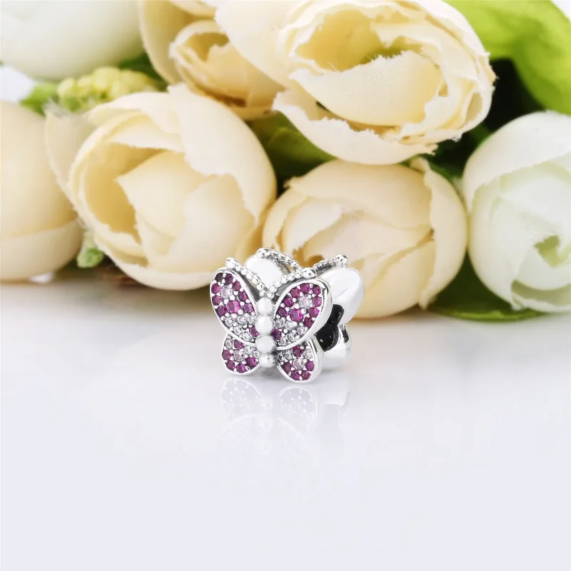 (imagine pentru) Fluture roz strălucitor - 797882NCCMX - Talismane PANDORA - Vizualizare 3
