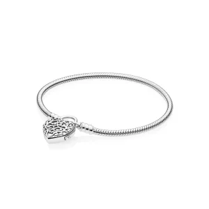 (imagine pentru) Brățară Moments din argint neted cu lacăt, Inimă Regală - 597602