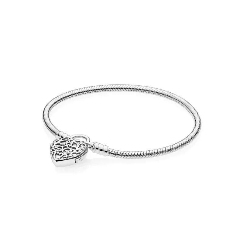 (imagine pentru) Brățară Moments din argint neted cu lacăt, Inimă Regală - 597602