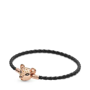 (imagine pentru) Brățară PANDORA Moments din piele împletită - 588053CBK-S