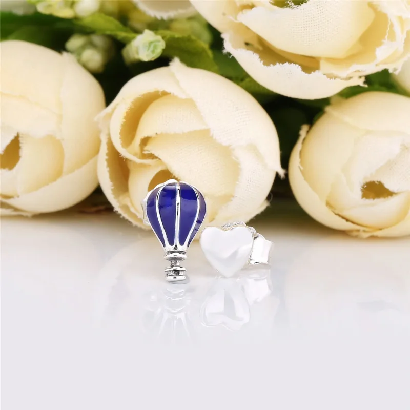 (imagine pentru) Cercei PANDORA, Balon cu aer cald & inimă - 298058EN195 - Vizualizare 2