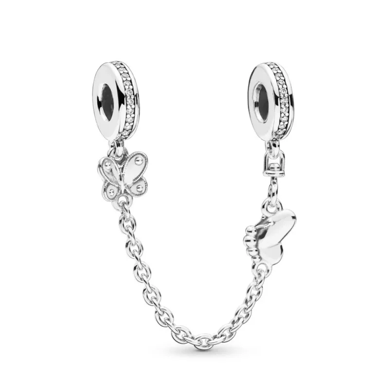 (imagine pentru) Lanț de siguranță PANDORA Fluturi decorative