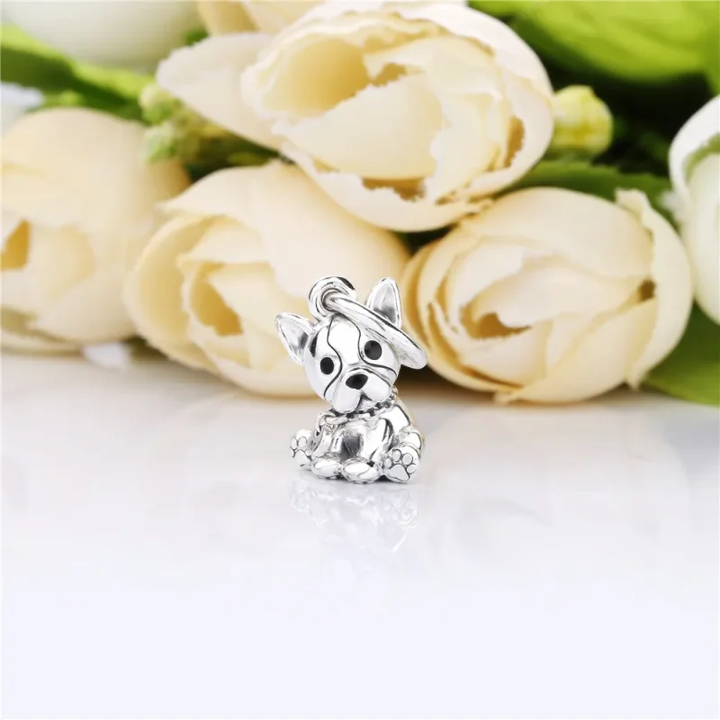 (imagine pentru) Talisman pandantiv PANDORA, Cățeluș Bulldog - 798008EN16 - Vizualizare 2