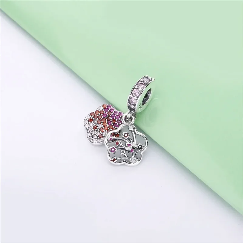 (imagine pentru) Talisman pandantiv PANDORA Pavé Peach Blossom Flower - Vizualizare 2