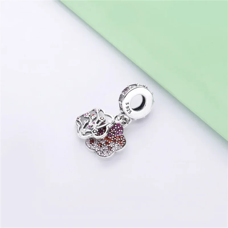 (imagine pentru) Talisman pandantiv PANDORA Pavé Peach Blossom Flower - Vizualizare 3