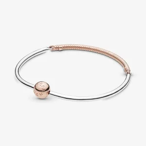 (imagine pentru) Brățară fixă Pandora cu Trei-Link din aur rose - 588143