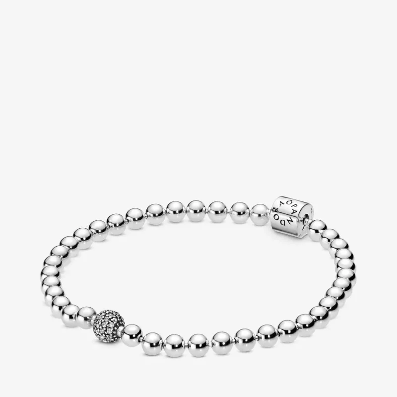 (imagine pentru) Brățară PANDORA cu mărgele în stil pavé - 598342CZ