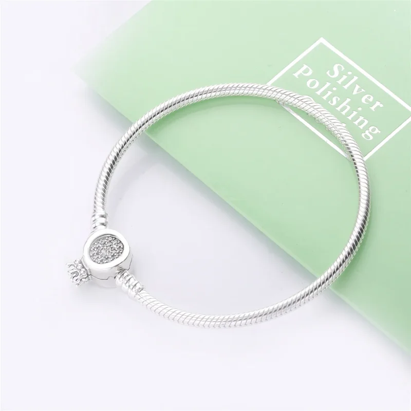 (imagine pentru) Brățară tip lanț clasic cu O cu coroană Pandora Moments - 598286CZ - Vizualizare 2