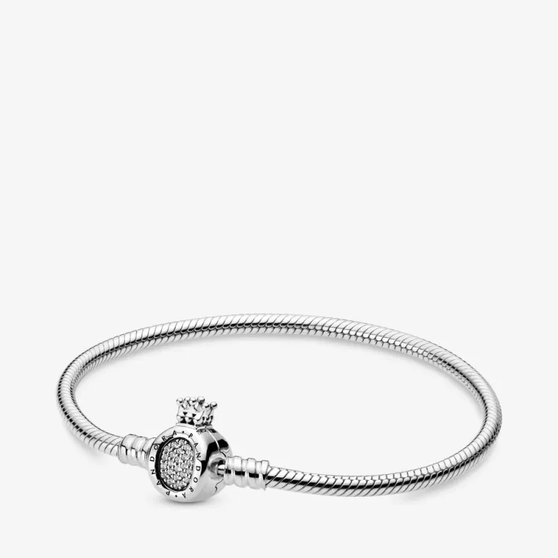 (imagine pentru) Brățară tip lanț clasic cu O cu coroană Pandora Moments - 598286CZ