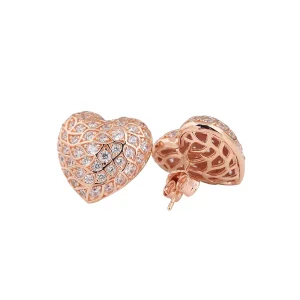 (imagine pentru) Cercei Pandora cu Spumant model inima singur din aur rose - 298568C01M