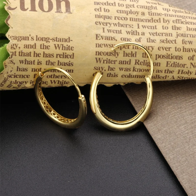 (imagine pentru) Cercei rotunzi Pandora cu Chunky placat cu aur de 14 k - 268070 - Vizualizare 3