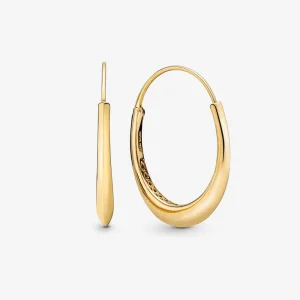 (imagine pentru) Cercei rotunzi Pandora cu Chunky placat cu aur de 14 k - 268070