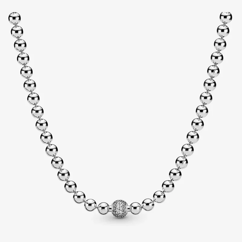 (imagine pentru) Colier cu lanț PANDORA Beads & Pavé - 398565C01