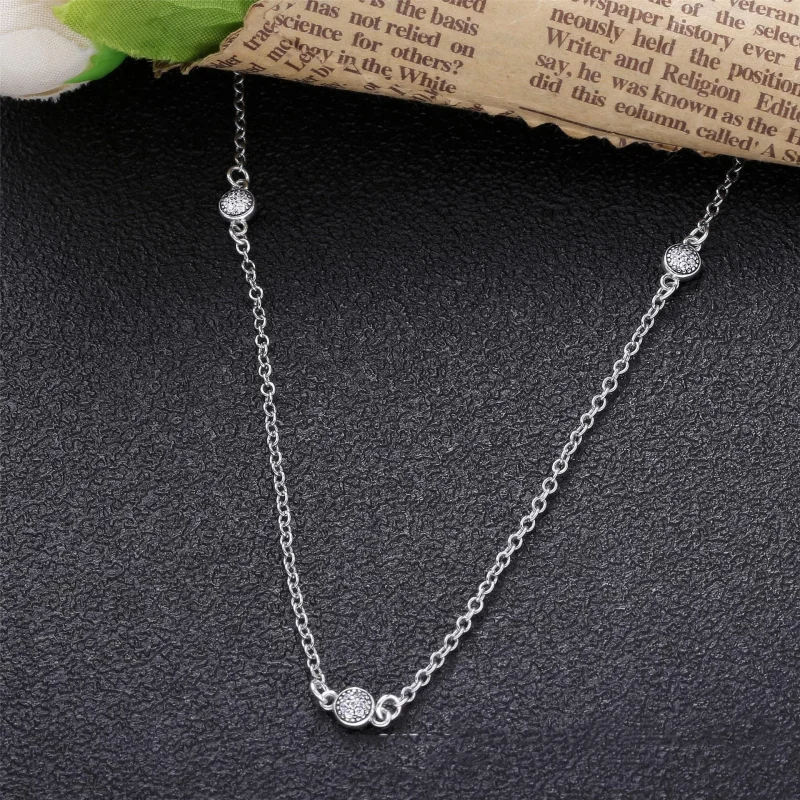 (imagine pentru) Colier cu lanț PANDORA Picături dainty orbitoare - 590525CZ - Vizualizare 2