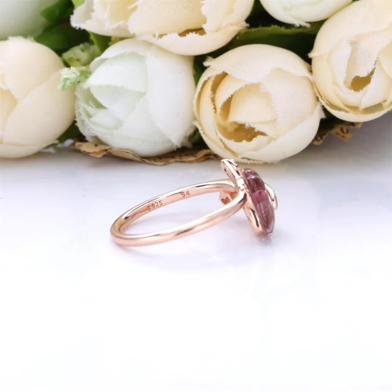 (imagine pentru) Inel Pandora cu Roz Murano frunze de sticlă din aur rose - 188319PMU - Vizualizare 4