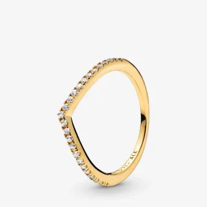 (imagine pentru) Inel Pandora cu Spumant Wishbone placat cu aur de 14 k - 166316CZ