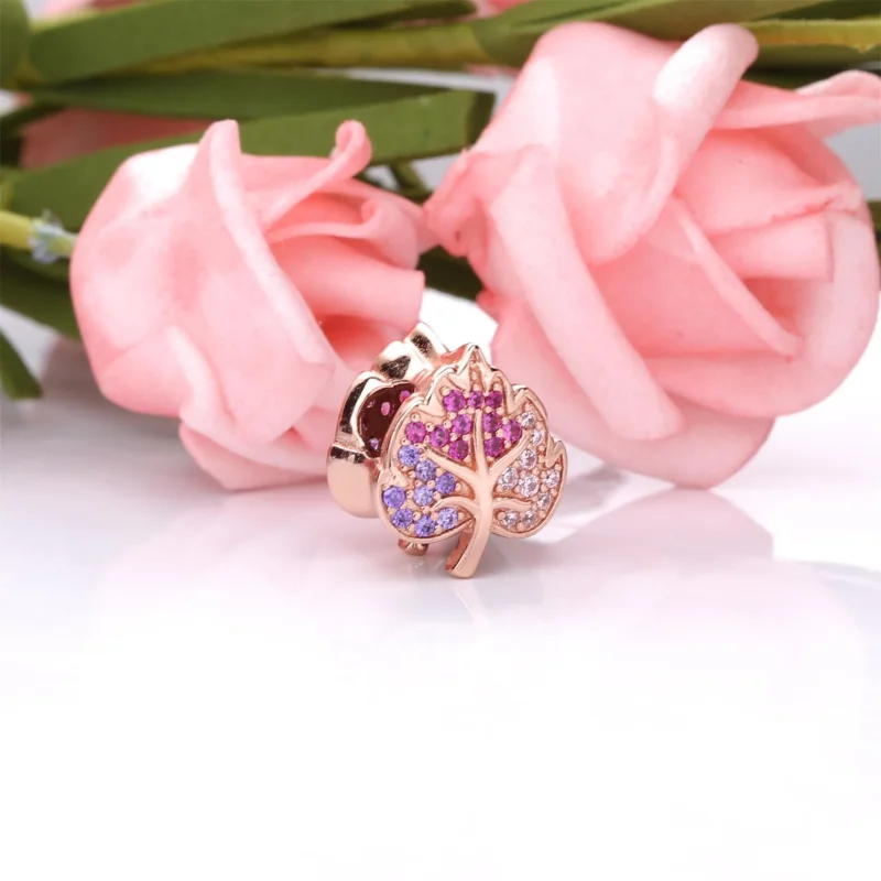 (imagine pentru) Talisman cu frunză pavé strălucitoare - 788322NPMMX - Vizualizare 2