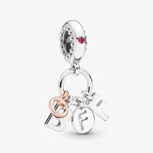 (imagine pentru) Talisman pandantiv Pandora cu Cei mai buni prieteni Forever Scrisori din aur rose - 788165NCC