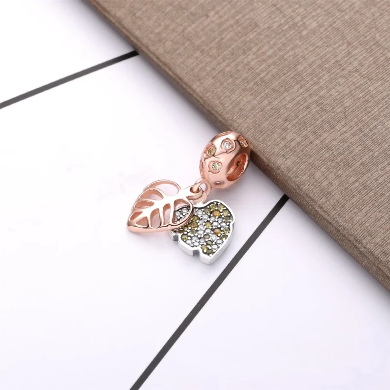 (imagine pentru) Talisman pandantiv Pandora cu Frunze spumante din aur rose - 788247CZ - Vizualizare 2