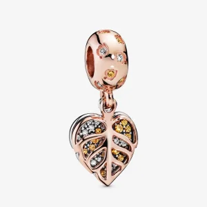 (imagine pentru) Talisman pandantiv Pandora cu Frunze spumante din aur rose - 788247CZ