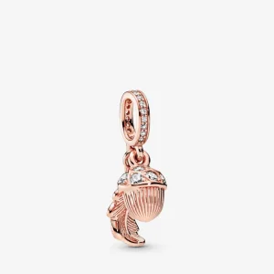 (imagine pentru) Talisman pandantiv Pandora cu Ghindă & Frunză din aur rose - 788248CZ