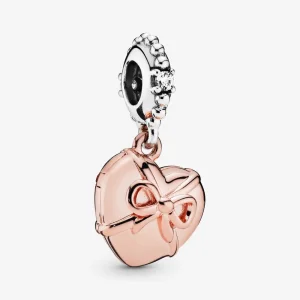 (imagine pentru) Talisman pandantiv Pandora cu Inima braziliană din aur rose - 788025CZ