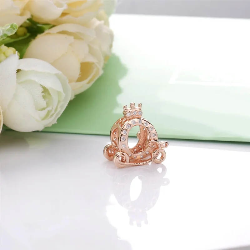 (imagine pentru) Talisman Pandora Crown O trăsură din aur rose - 788129CZ - Vizualizare 2