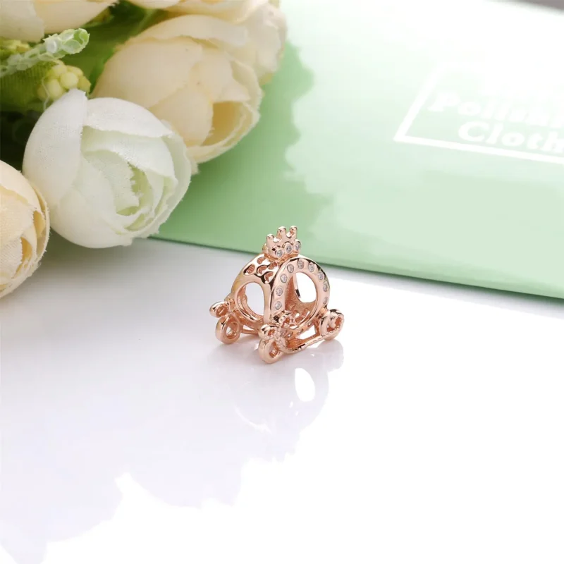 (imagine pentru) Talisman Pandora Crown O trăsură din aur rose - 788129CZ - Vizualizare 3