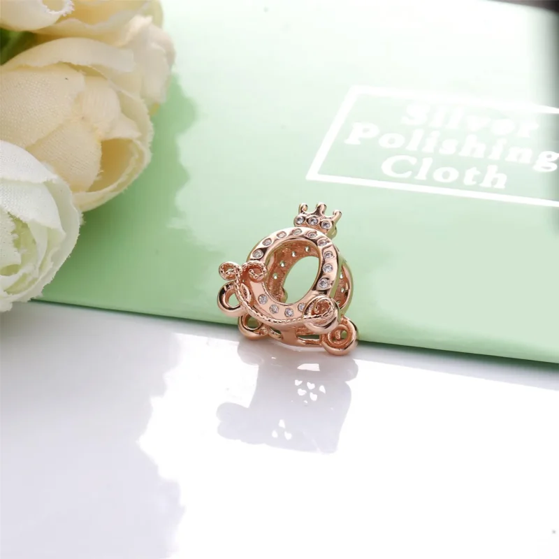 (imagine pentru) Talisman Pandora Crown O trăsură din aur rose - 788129CZ - Vizualizare 4