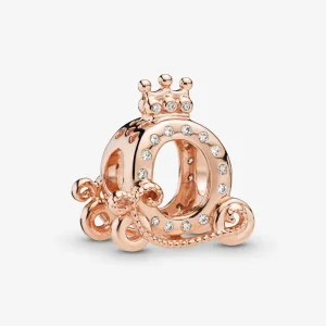 (imagine pentru) Talisman Pandora Crown O trăsură din aur rose - 788129CZ