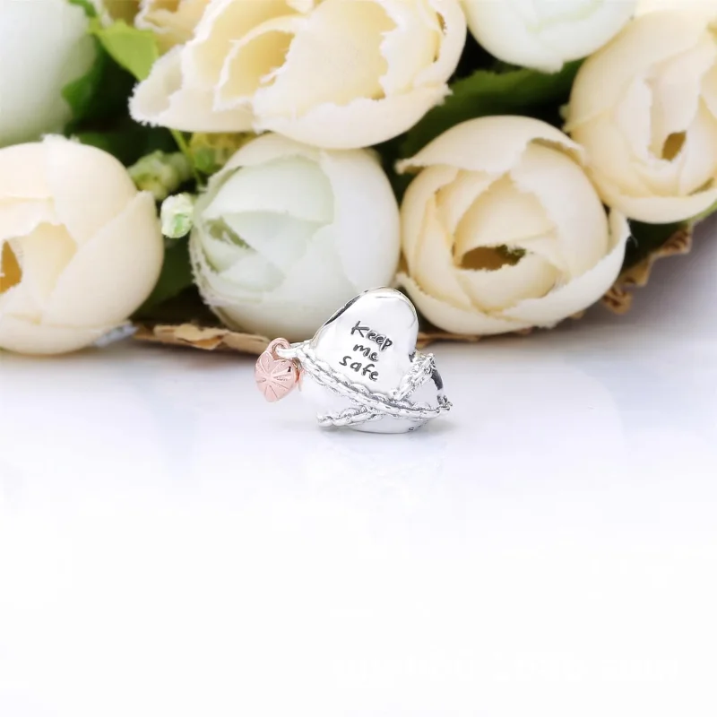 (imagine pentru) Talisman Pandora Inimă înlănțuită din aur rose - 788344 - Vizualizare 2