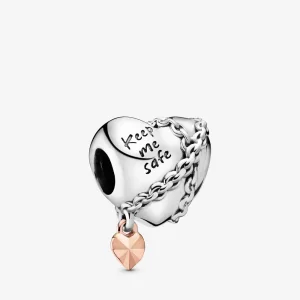 (imagine pentru) Talisman Pandora Inimă înlănțuită din aur rose - 788344