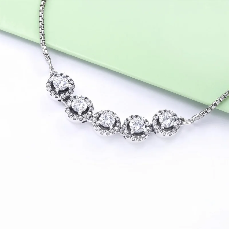 (imagine pentru) Brățară Pandora cu Glisor rotund sparkle din argint - 598510C01 - Vizualizare 3