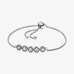 (imagine pentru) Brățară Pandora cu Glisor rotund sparkle din argint - 598510C01
