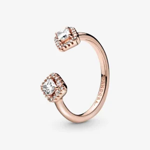 (imagine pentru) Inel Pandora cu Sclipire pătrată din aur rose - 188506C01