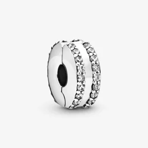 (imagine pentru) Talisman cu fixare ușoară pavé cu două rânduri - 798422C01