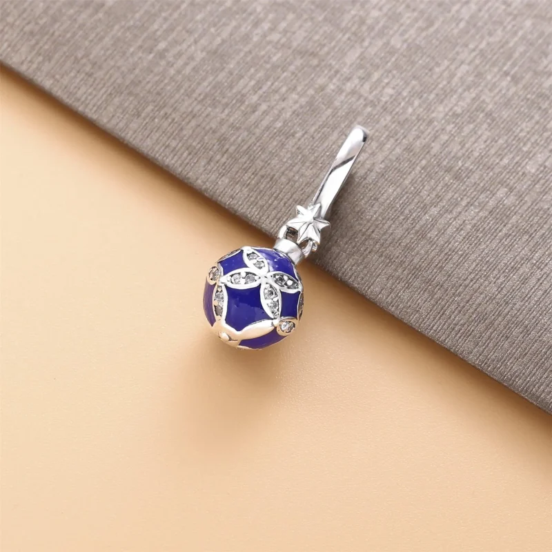 (imagine pentru) Talisman PANDORA de tip pandantiv albastru pentru Crăciun - 798512C01 - Vizualizare 4