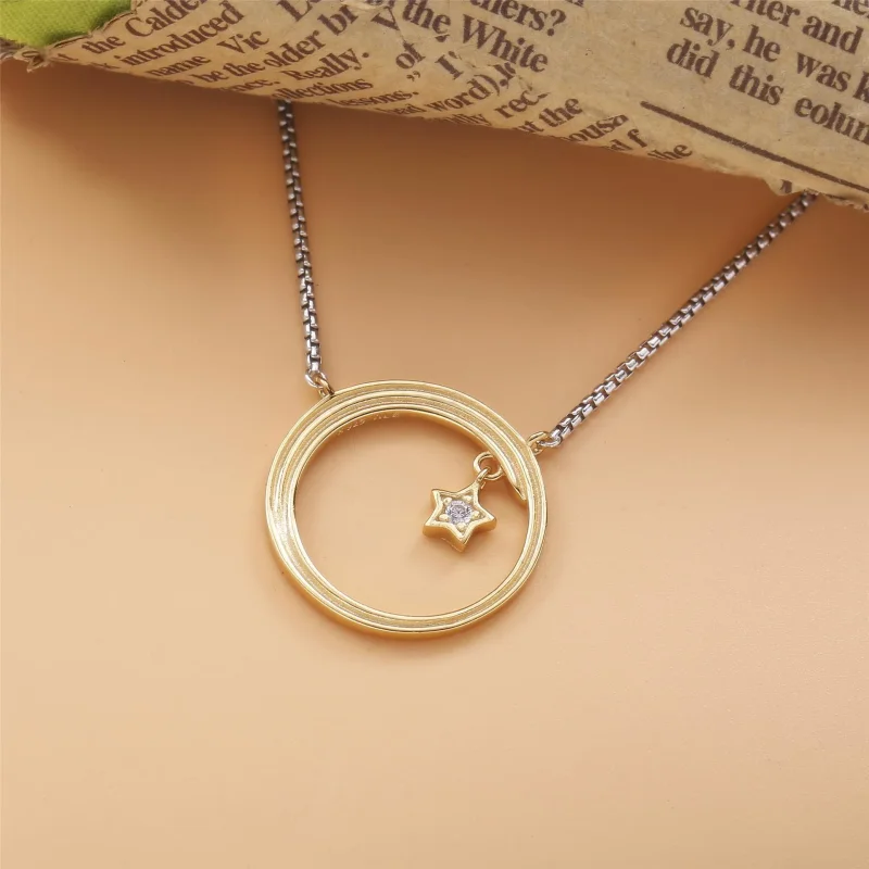 (imagine pentru) Colier Pandora cu Celestial Shooting Star placat cu aur de 14 k - 368515C01 - Vizualizare 2