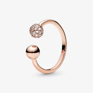(imagine pentru) Inel Deschis cu Mărgele Lustruite & Pavé - 188316CZ