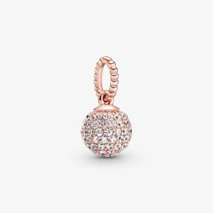 (imagine pentru) Pandantiv Pandora cu Pavé Mingea din aur rose - 388686C01