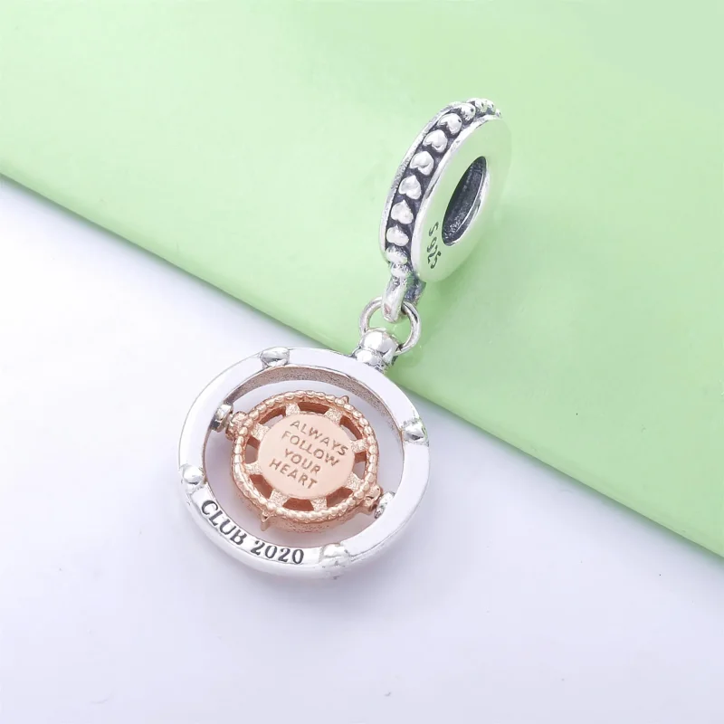 (imagine pentru) Talisman pandantiv Pandora cu Pandora Club 2020 Busolă din aur rose - 788590C01 - Vizualizare 2