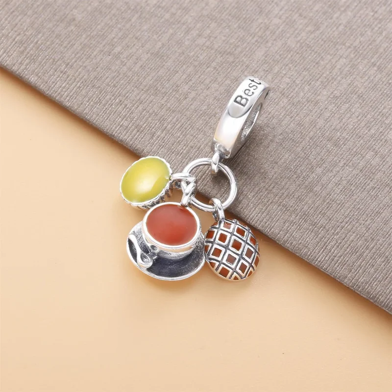 (imagine pentru) Talisman PANDORA cu Tarta cu oua, ceai cu lapte si chifla de ananas - 798355ENMX - Vizualizare 2
