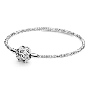 (imagine pentru) Brățară cu fir împletit Pandora Moments cu fulg de nea lucios - 598616C01