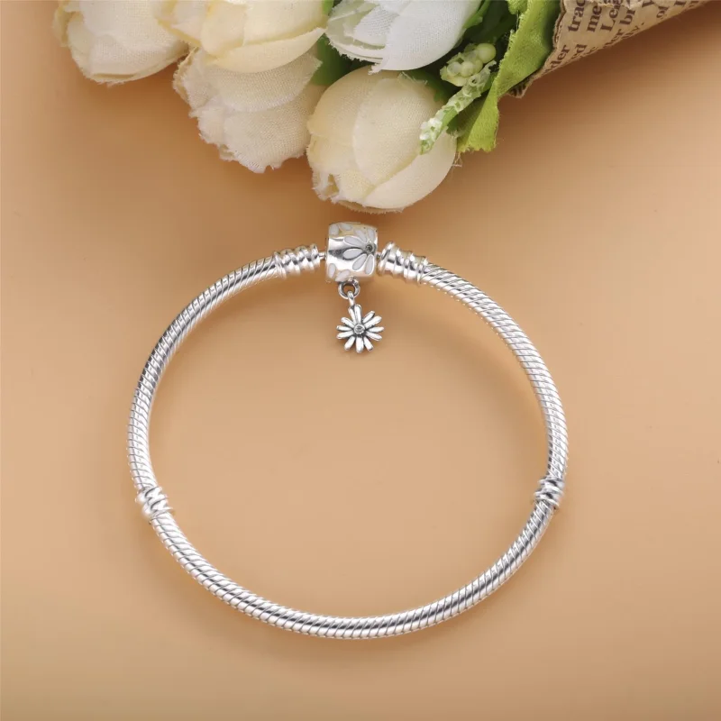 (imagine pentru) Brățară Pandora Moments, lanț clasic cu sistem de închidere în formă de floare - - Vizualizare 3